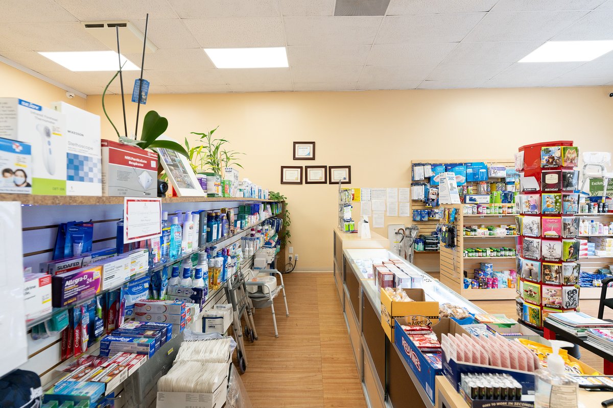 TFC Pharmacy interior with medical supplies and OTC medications